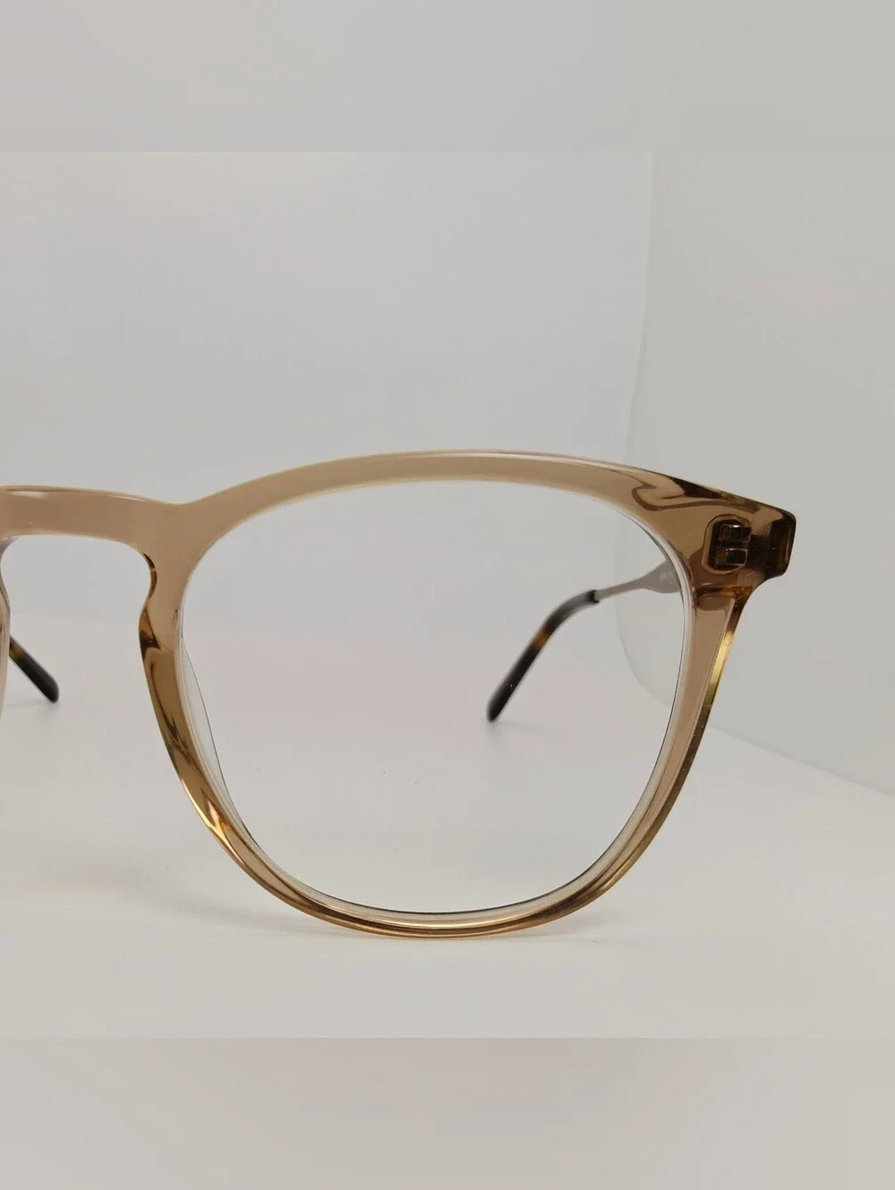Vinyl. Transparent Brown Round Optical Glasses - Classic Clear Frame